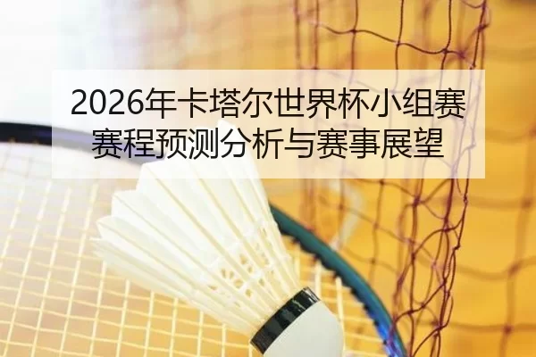 2026年卡塔尔世界杯小组赛赛程预测分析与赛事展望